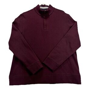UntuckIt Corral Quarter Zip Pullover  Mens XL Long Sleeve Burgundy Stretch Peru